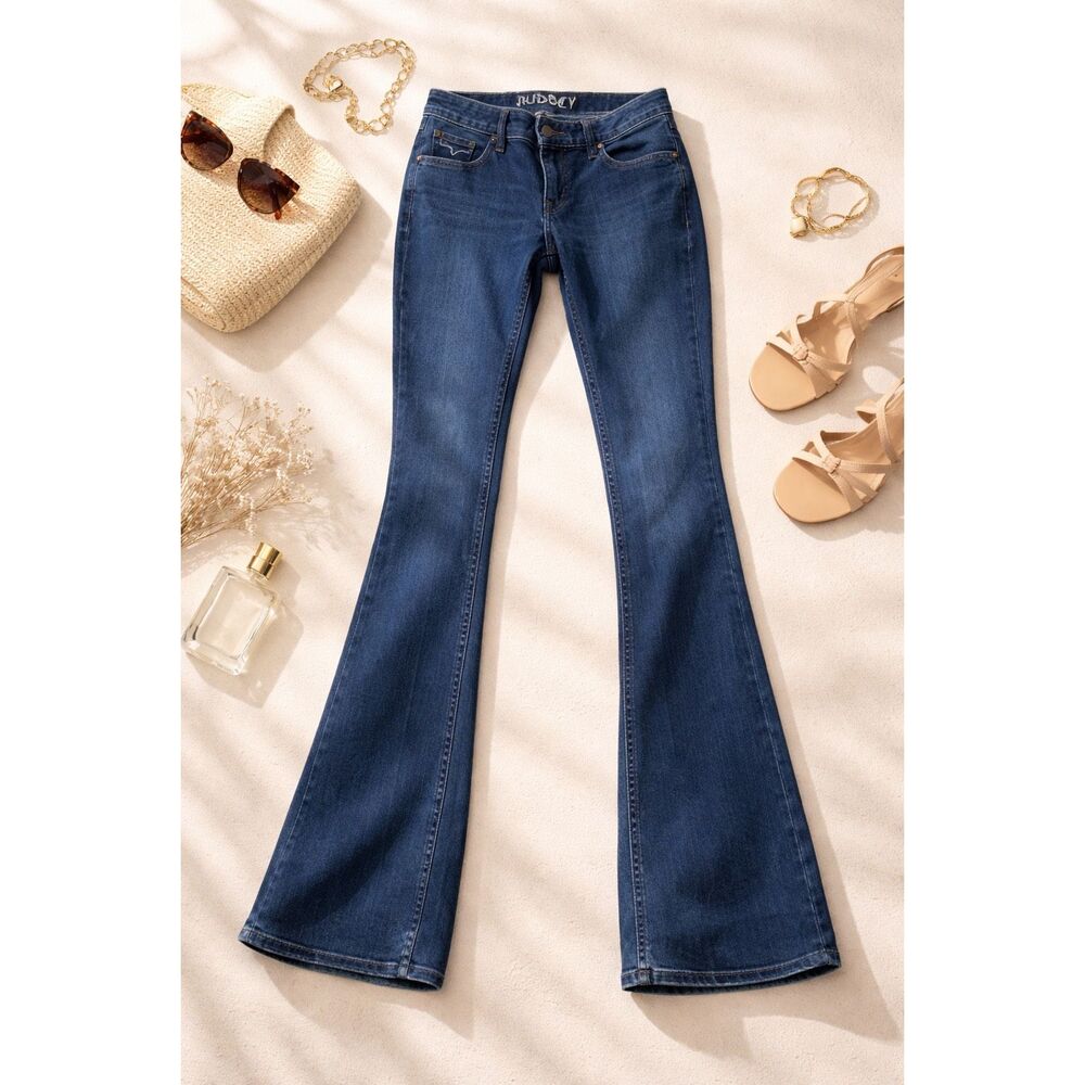 Kimes Ranch Dark Blue Flare Jeans